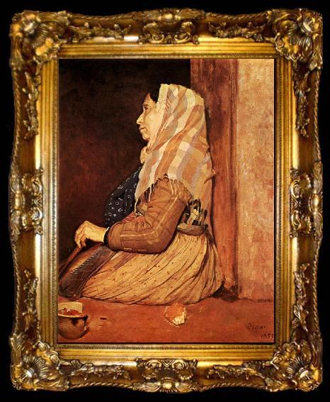 framed  Edgar Degas Roman Beggar Woman, ta009-2